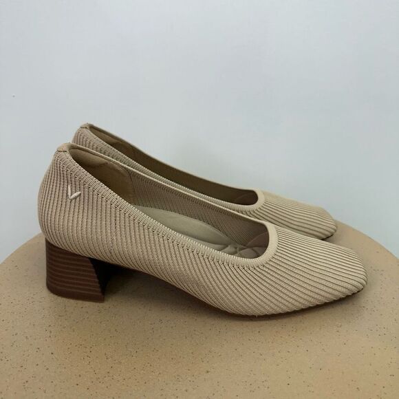 Vivaia Women’s Nude Tan Beige Square-Toe Chunky Heels (Melody Pro) - Picture 2 of 14